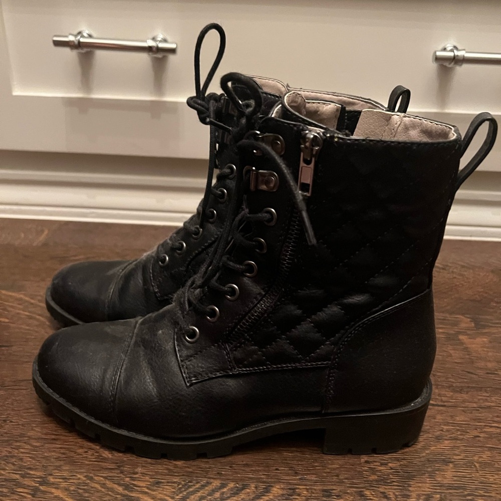 Black combat boots